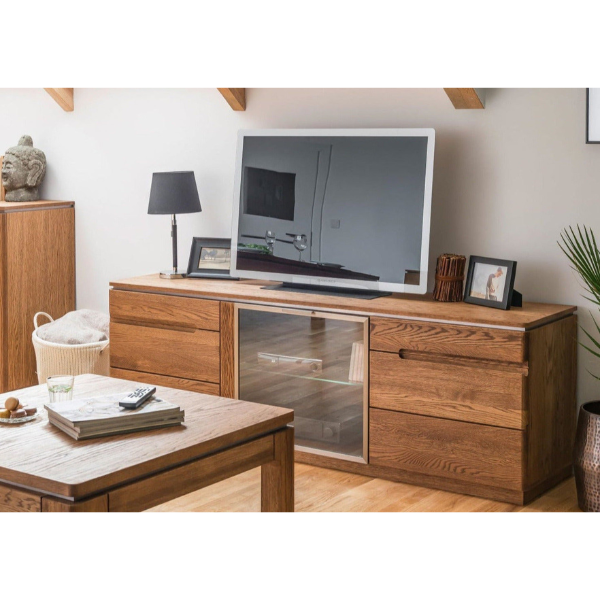 NordicStory Comoda o Mueble de TV de madera de roble 
