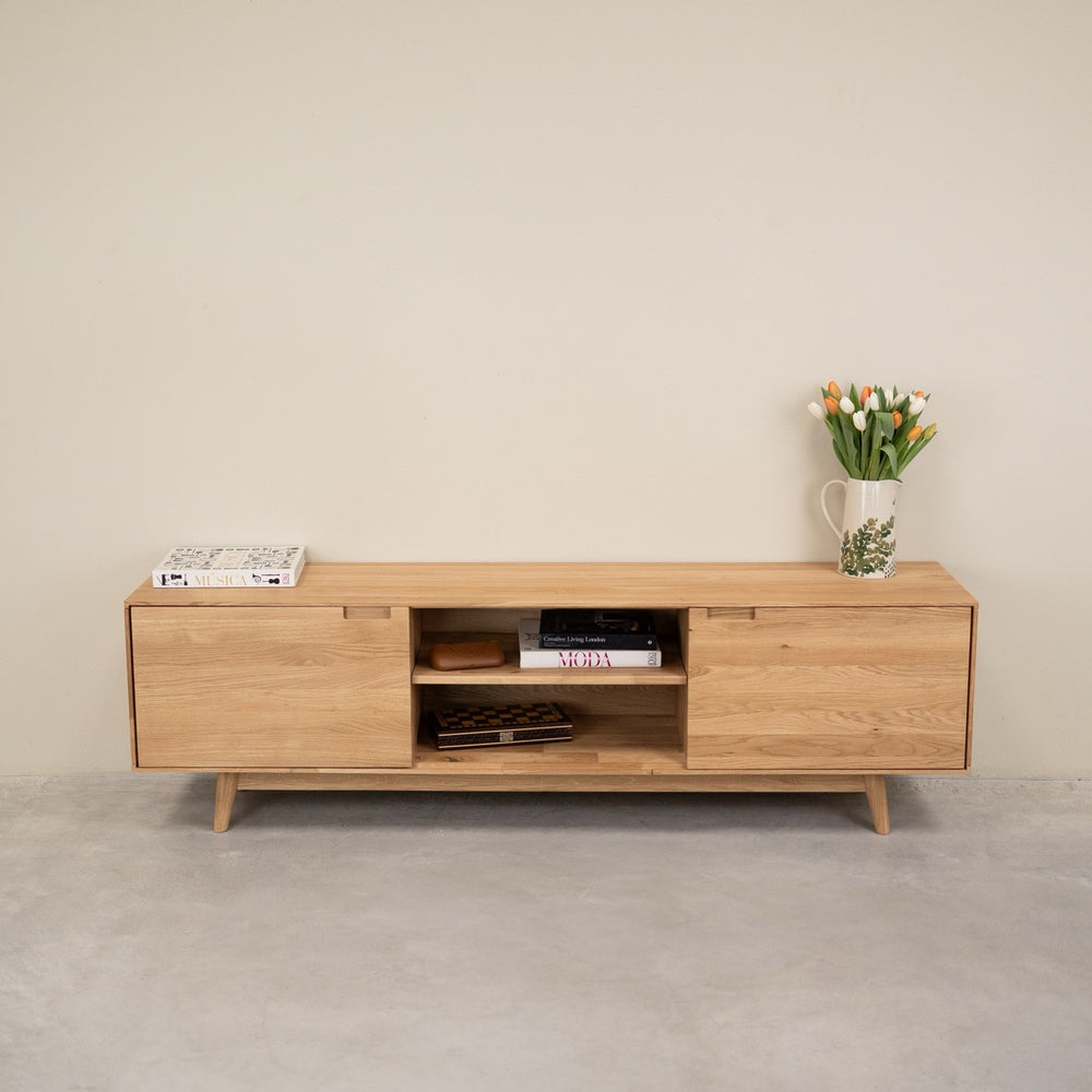 Meuble TV en bois massif de chêne Escandi Atelier - NordicStory