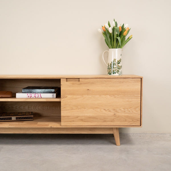 Meuble TV en bois massif de chêne Escandi Atelier - NordicStory