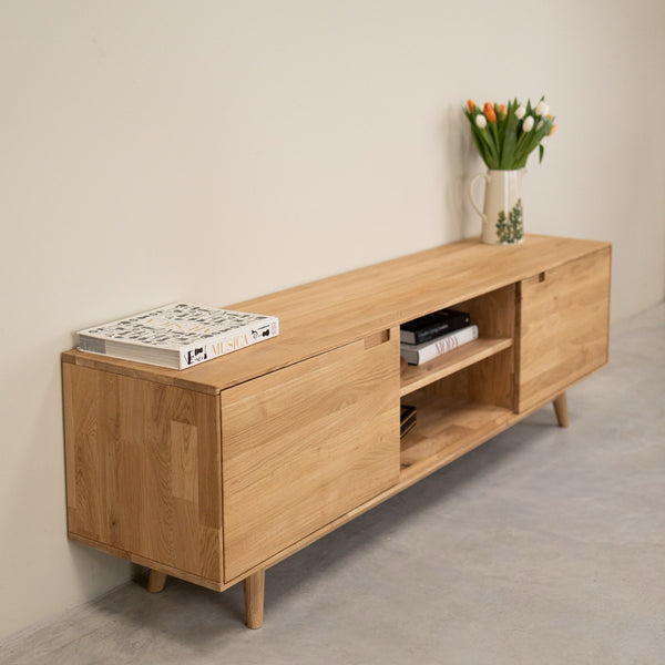 Meuble TV en bois massif de chêne Escandi Atelier - NordicStory