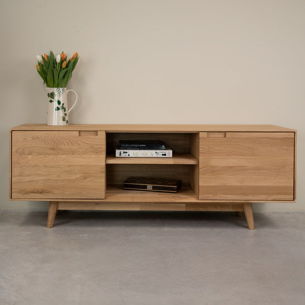 Meuble TV en bois massif de chêne Escandi Atelier - NordicStory