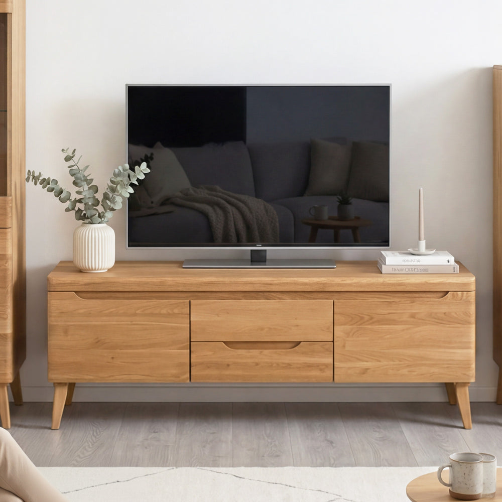 Meuble TV en bois massif de chêne Milan 2 - NordicStory