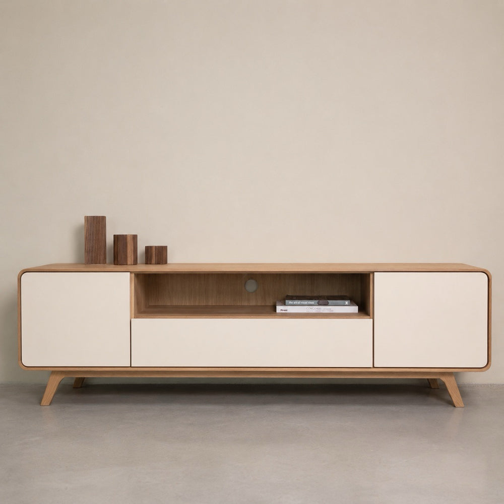 Meuble TV en bois massif de chêne