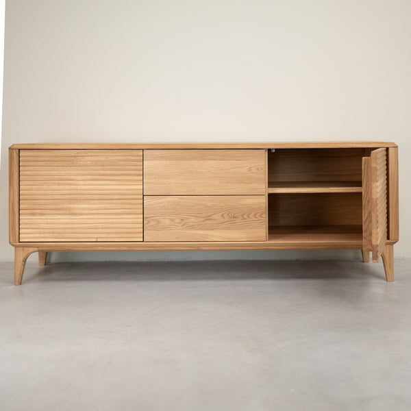 Meuble TV en bois massif de chêne Oxford 3.2.2 - NordicStory