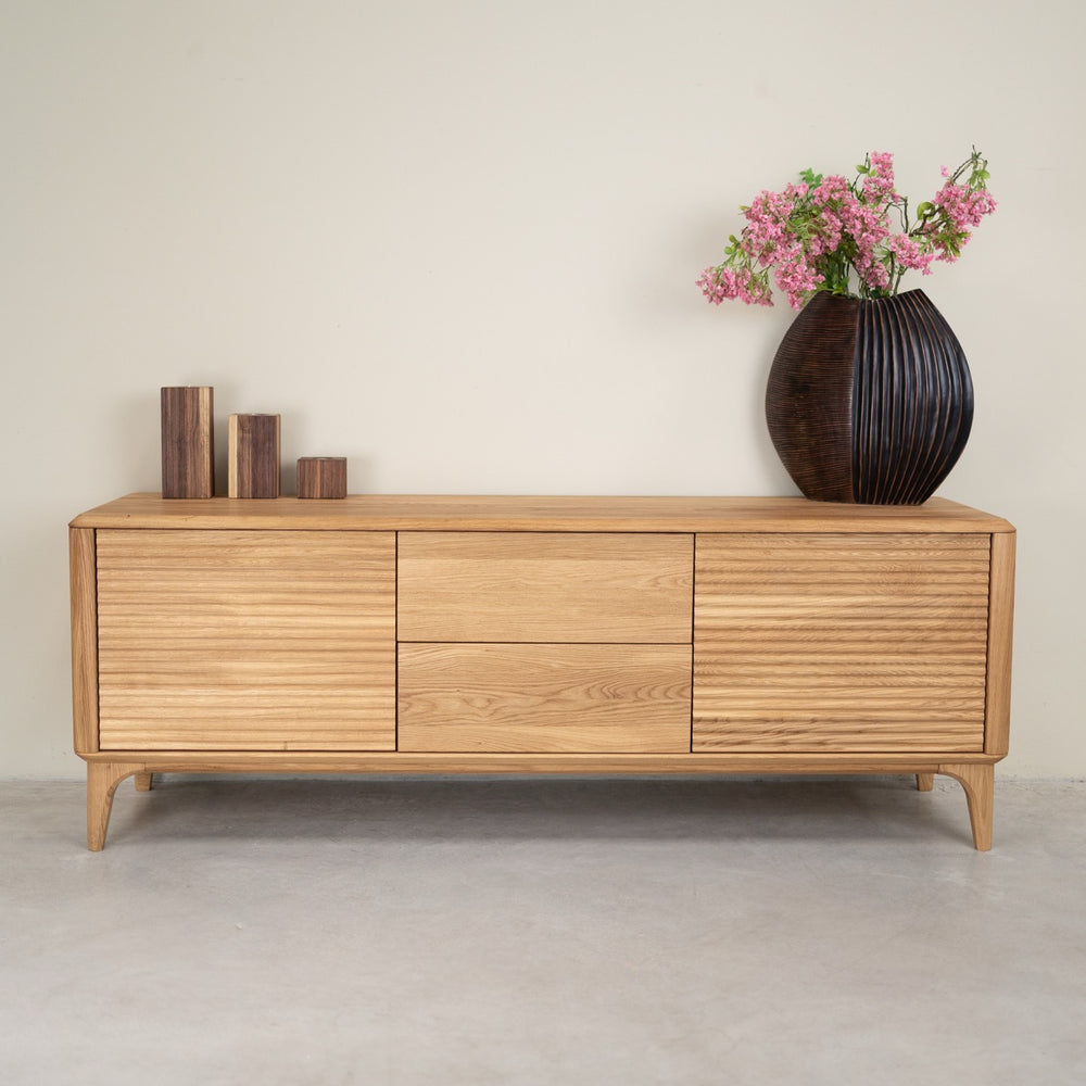 Meuble TV en bois massif de chêne Oxford 3.2.2 - NordicStory