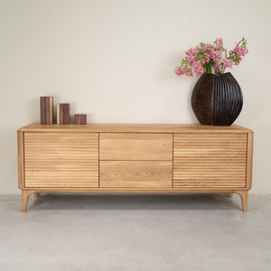 Meuble TV en bois massif de chêne Oxford 3.2.2 - NordicStory