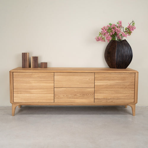 Meuble TV en bois massif de chêne Oxford 3.2.2 - NordicStory