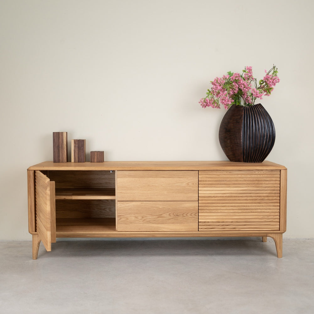 Meuble TV en bois massif de chêne Oxford 3.2.2 - NordicStory