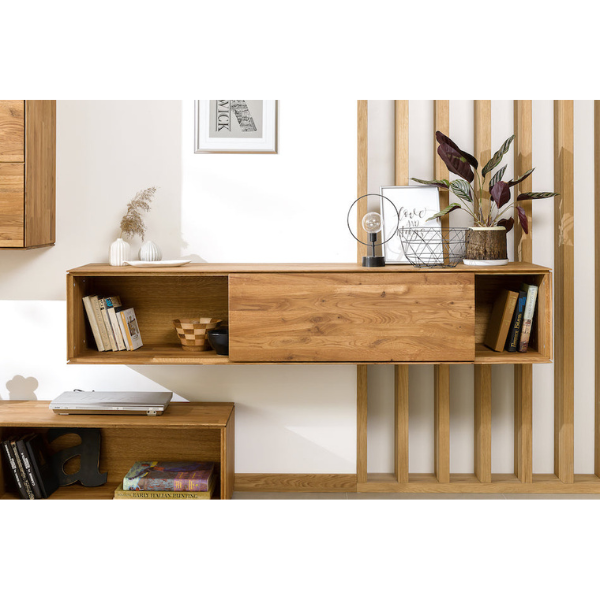 Meuble suspendu en bois de chêne Combo 6 - 170 x 41 x 33 cm - NordicStory