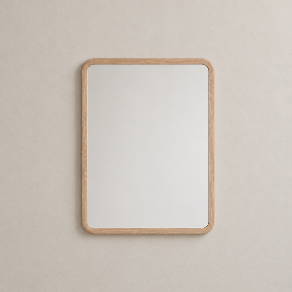 Miroir en bois massif de chene noyer