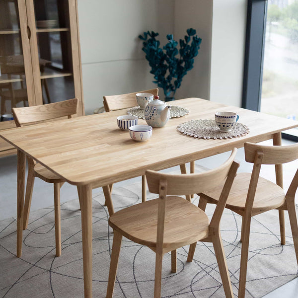 VESKOR Mesa de comedor extensible de madera maciza de roble Malmo 2 Mobel.Store