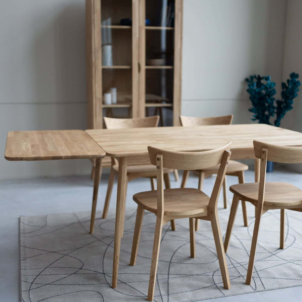 VESKOR Mesa de comedor extensible de madera maciza de roble Malmo 2 Mobel.Store