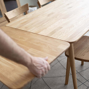 VESKOR Mesa de comedor extensible de madera maciza de roble Malmo 2 Mobel.Store