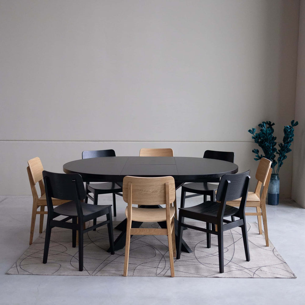 VESKOR Mesa redonda de comedor extensible madera de fresno EMMA Mobel.Store