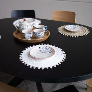 VESKOR Mesa redonda de comedor extensible madera de fresno EMMA Mobel.Store