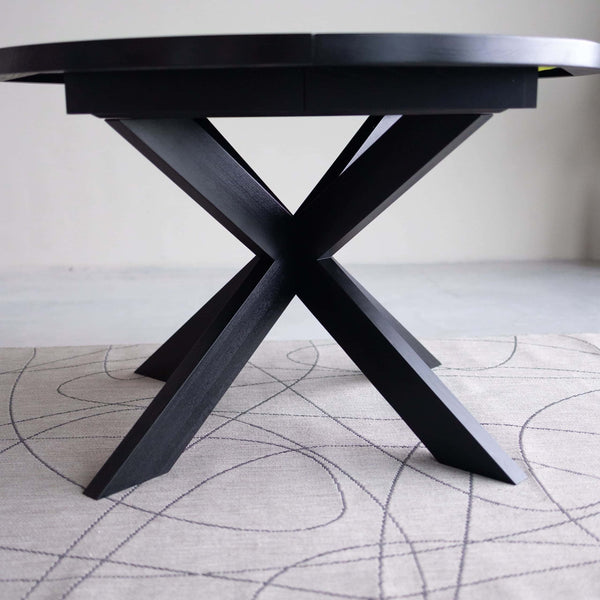 VESKOR Mesa redonda de comedor extensible madera de fresno EMMA Mobel.Store