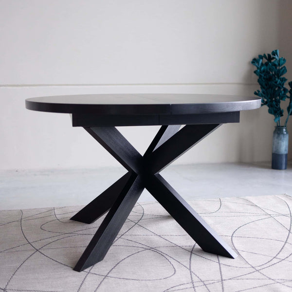 VESKOR Mesa redonda de comedor extensible madera de fresno EMMA Mobel.Store