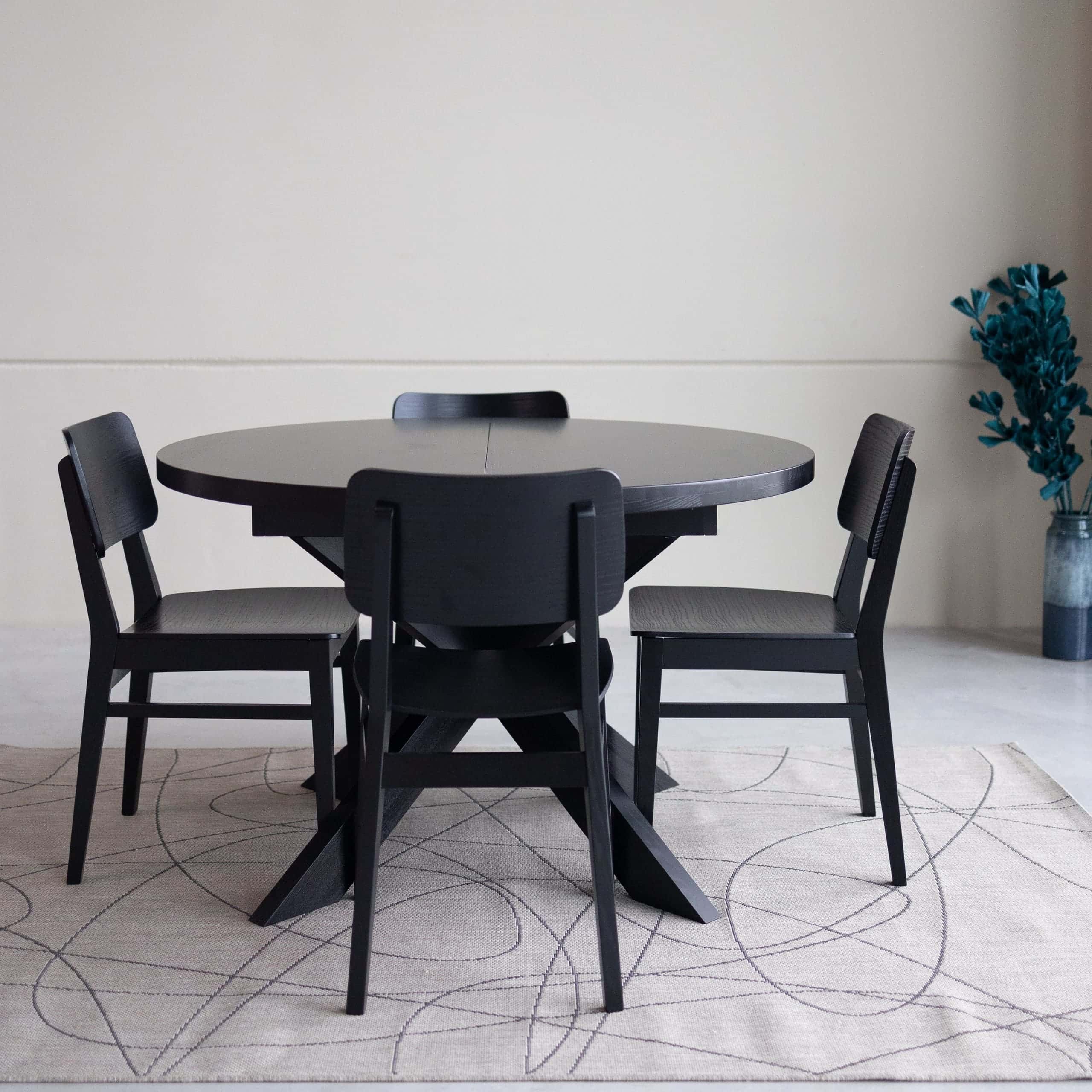 VESKOR Mesa redonda de comedor extensible madera de fresno EMMA Mobel.Store