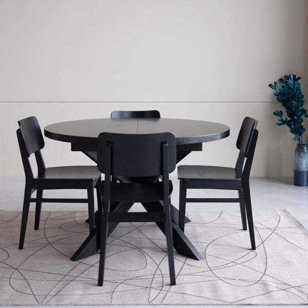 VESKOR Mesa redonda de comedor extensible madera de fresno EMMA Mobel.Store