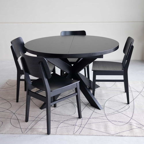 VESKOR Mesa redonda de comedor extensible madera de fresno EMMA Mobel.Store