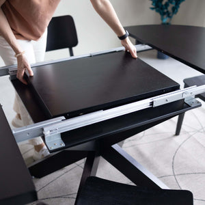 VESKOR Mesa redonda de comedor extensible madera de fresno EMMA Mobel.Store