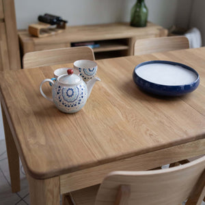 VESKOR Mesa de comedor extensible rectangular de madera de roble DANIA sostenible estilo nordico Mobel.Store