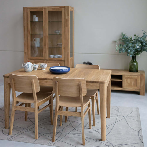 VESKOR Mesa de comedor extensible rectangular de madera de roble DANIA sostenible estilo nordico Mobel.Store