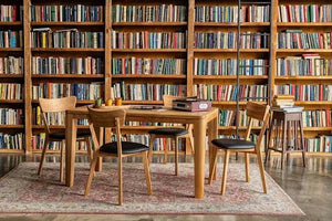 VESKOR Mesa de comedor extensible rectangular de madera de roble DANIA