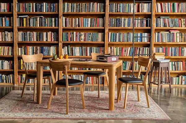 VESKOR Mesa de comedor extensible rectangular de madera de roble DANIA