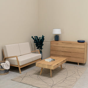 Canapé 2 places en bois massif de chêne Suède - VESKOR