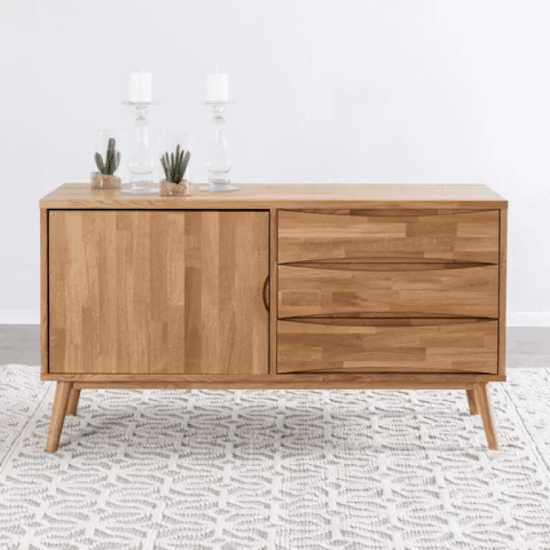 Buffet commode en bois massif de chêne Malmo 1