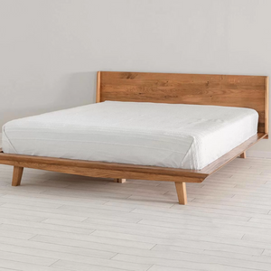 VESKOR Cama matrimonio de madera maciza roble MALMO