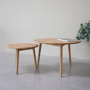 VESKOR Mesas apilables de centro de madera maciza de roble MALMO Mobel.Store