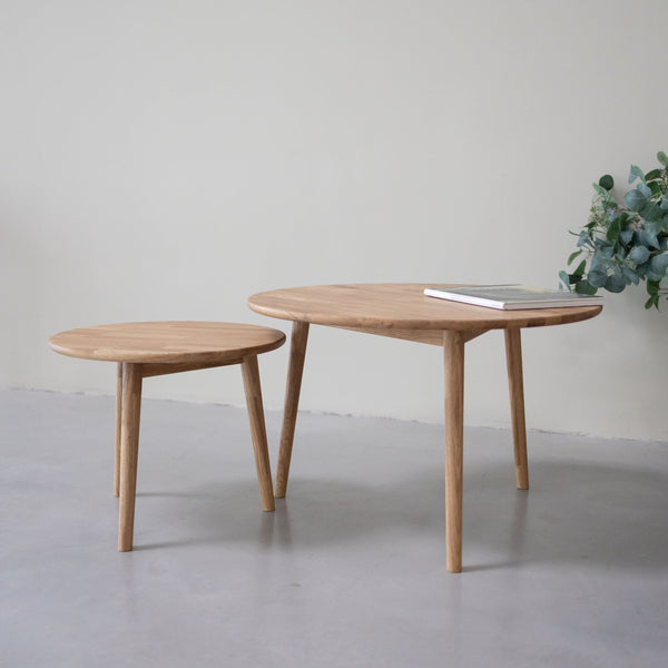 VESKOR Mesas apilables de centro de madera maciza de roble MALMO Mobel.Store