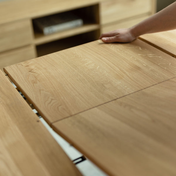 Table à manger extensible en bois massif de chêne Monty - NordicStory