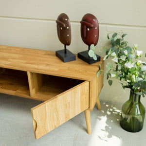 VESKOR Mueble TV Malmo madera maciza roble Mueble nórdico moderno