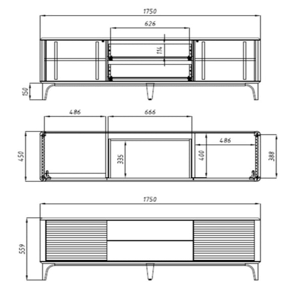 Mueble de TV de madera maciza roble Oxford NordicStory