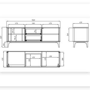 Mueble de TV de madera maciza roble Oxford 3.2.2 NordicStory
