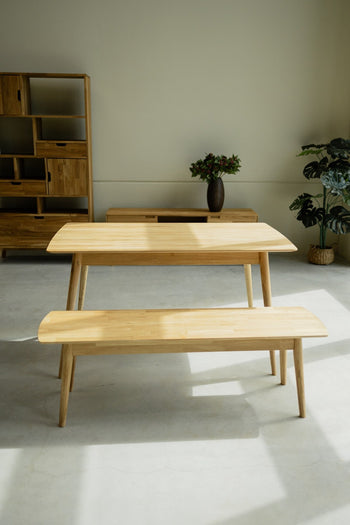 NordicStory Table de salle à manger rectangulaire en bois de chêne massif