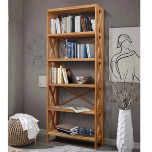 Etagère bibliothèque en bois massif de chêne Royal – 79 x 30 x 198 cm - NordicStory