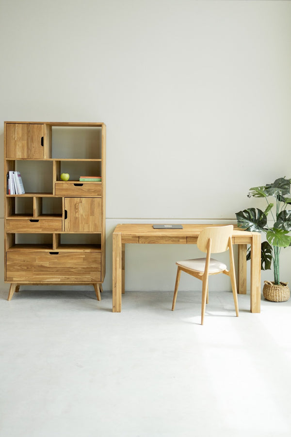 Bureau console en bois massif de chêne Royal – 140 x 70 x 75 cm - NordicStory