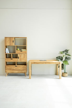 Bureau console en bois massif de chêne Royal – 140 x 70 x 75 cm - NordicStory