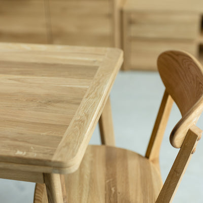 NordicStory Table de salle à manger à rallonge en bois de chêne massif