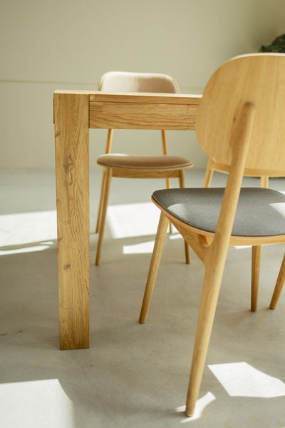 NordicStory Table de salle à manger à rallonge rustique en chêne massif durable Provance