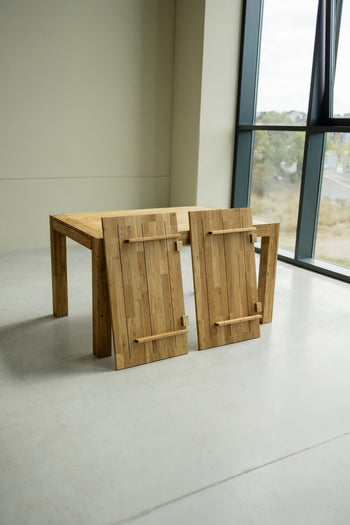 NordicStory Table de salle à manger à rallonge rustique en chêne massif durable Provance 2