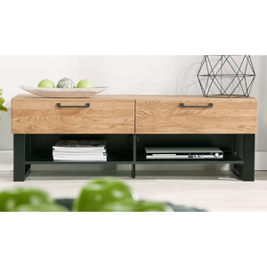 Meuble TV en bois de chêne Mozaik 24 - 135 x 42 x 46 cm - LoftStory