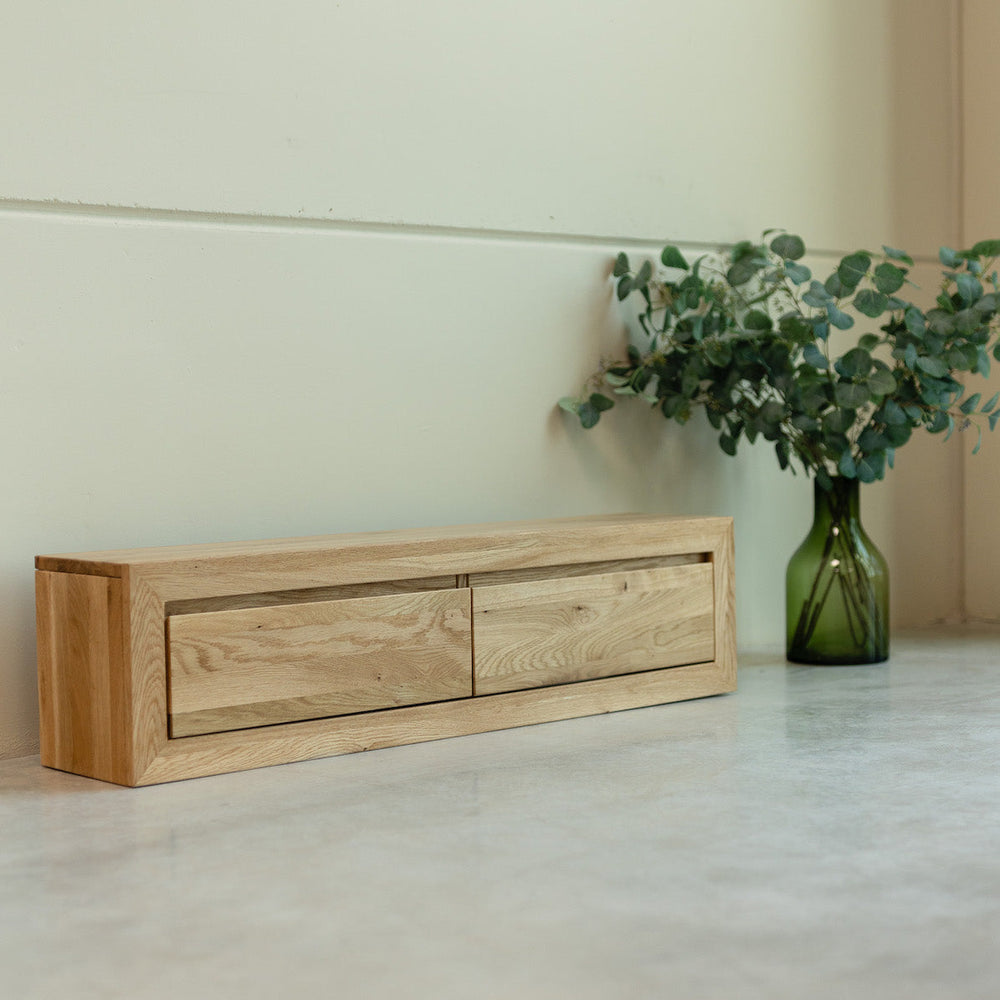 NordicStory consola aparador flotante de madera maciza de roble 