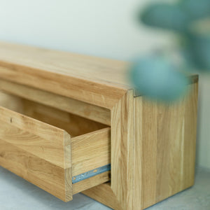 Meuble suspendu en bois massif de chêne SVEN – 100/120 x 25 x 30 cm - NordicStory