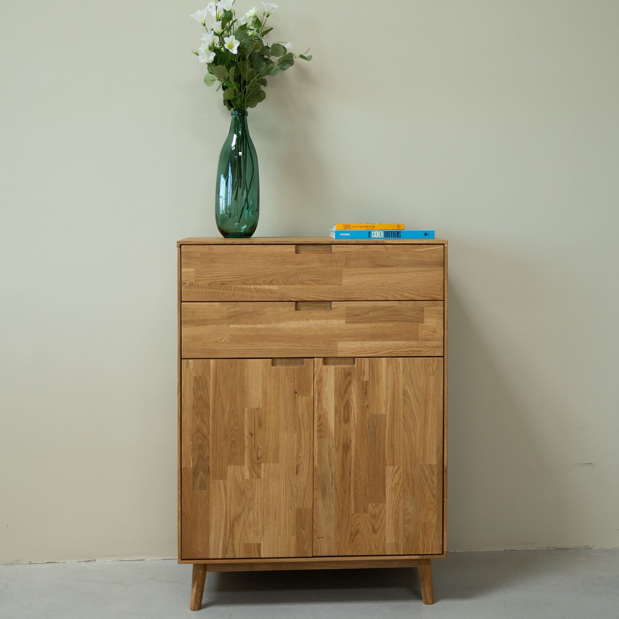 Buffet commode en bois massif de chêne durable style scandinave
