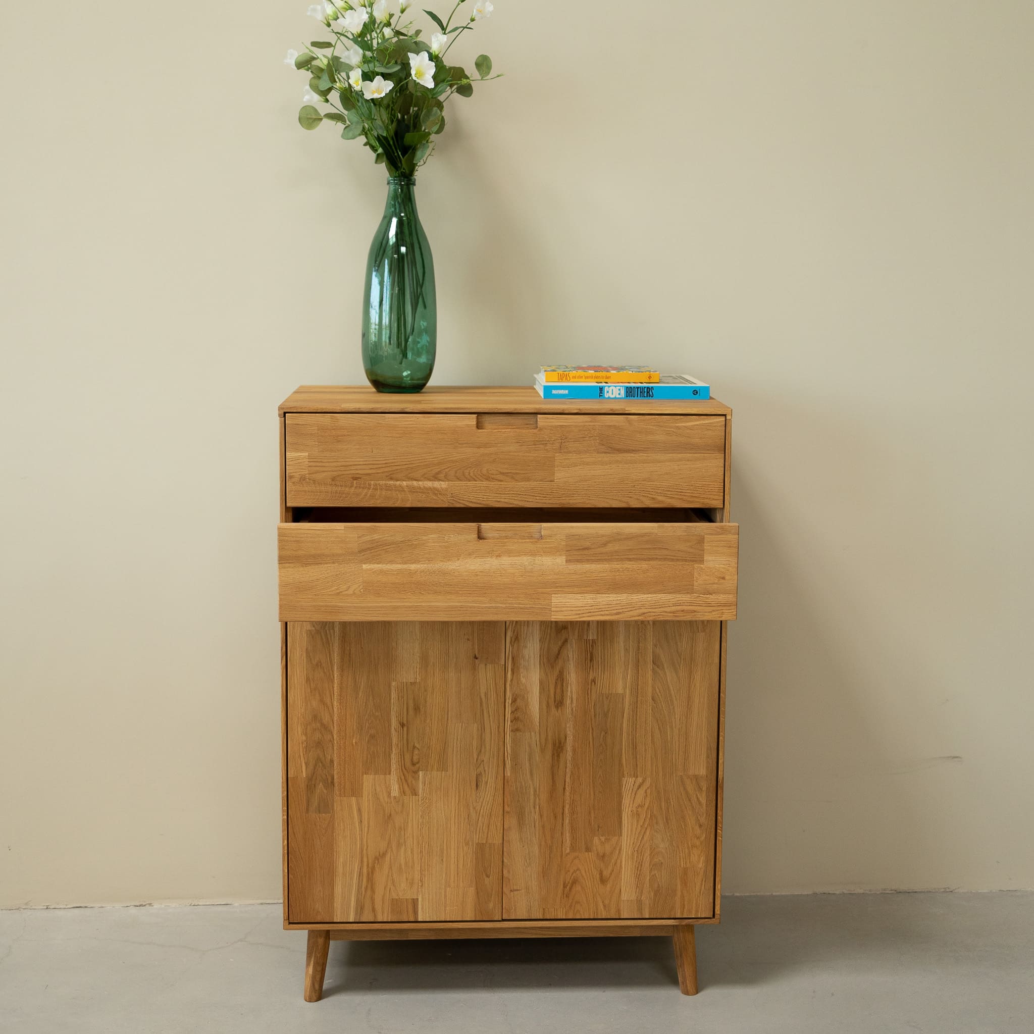 Buffet commode en bois massif de chêne durable style scandinave